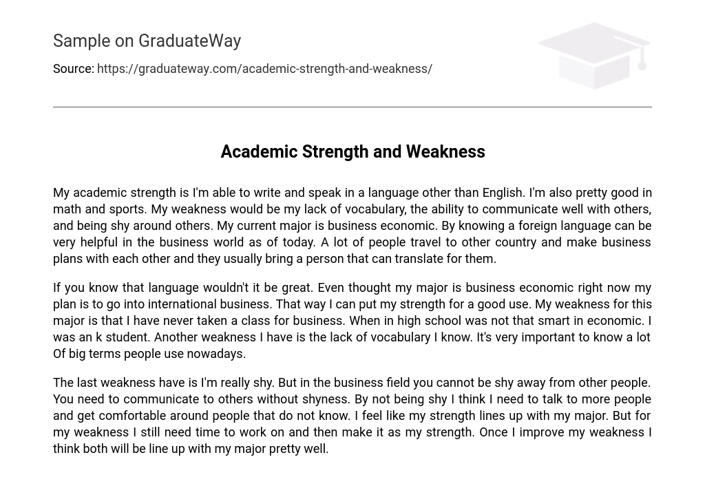 Academic Strength and Weakness