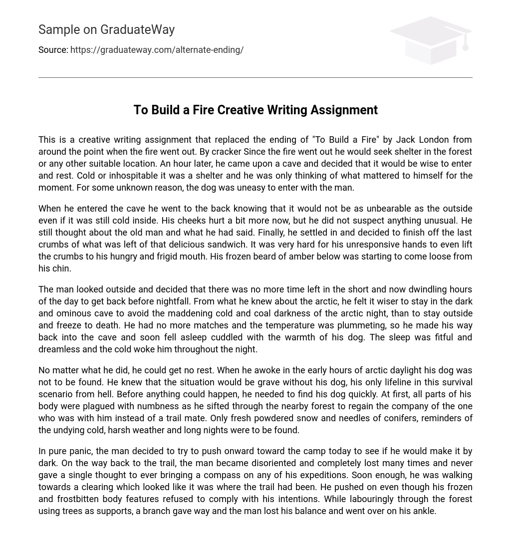 To Build a Fire Creative Writing Assignment