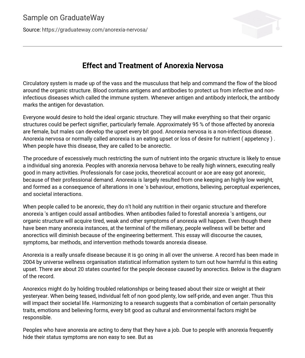 Effect and Treatment of Anorexia Nervosa