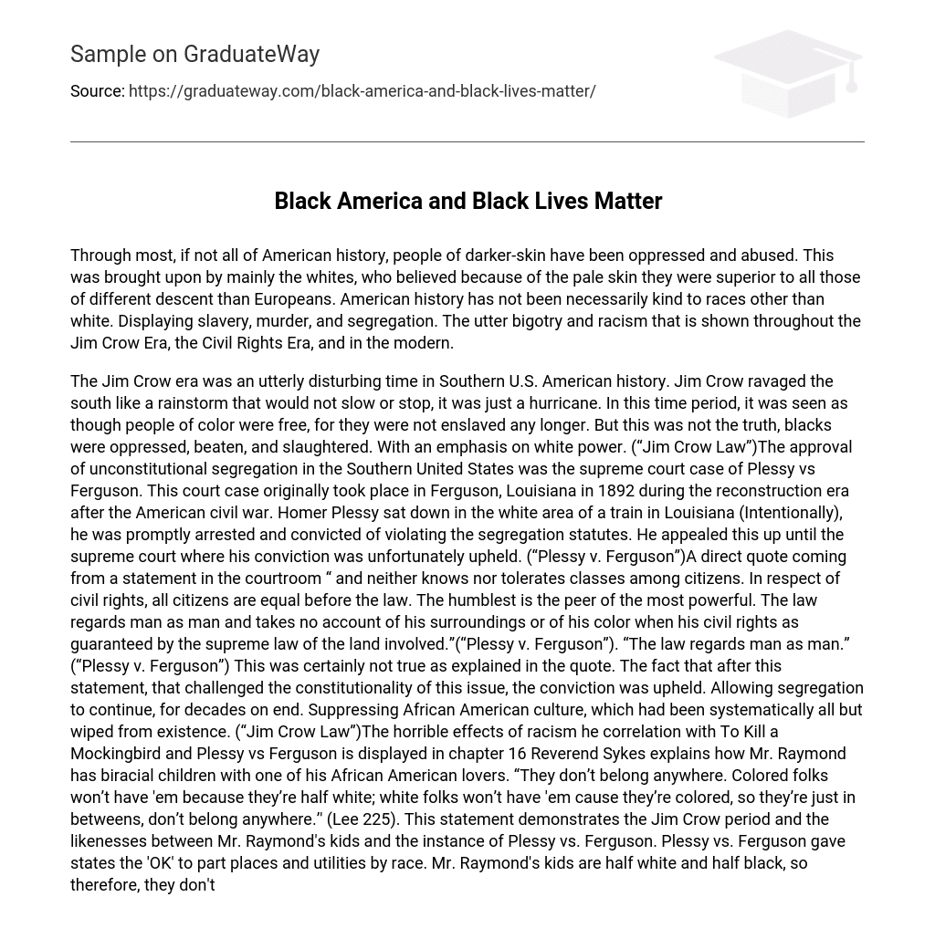 Black America and Black Lives Matter