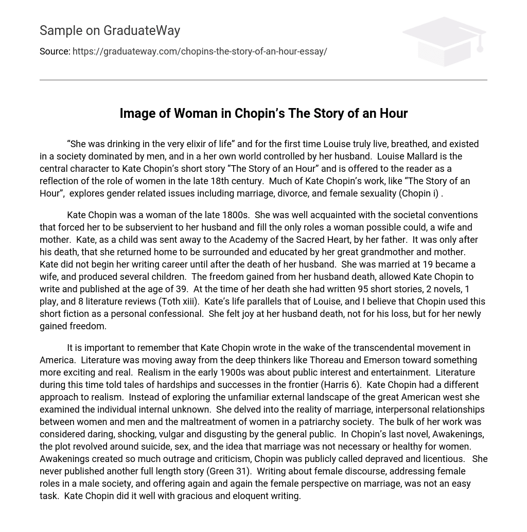 Image of Woman in Chopin’s The Story of an Hour