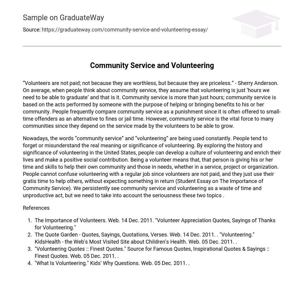 Community Service and Volunteering