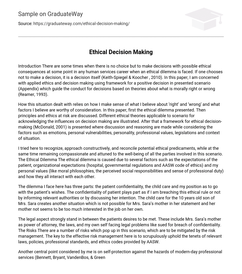 Ethical Decision Making