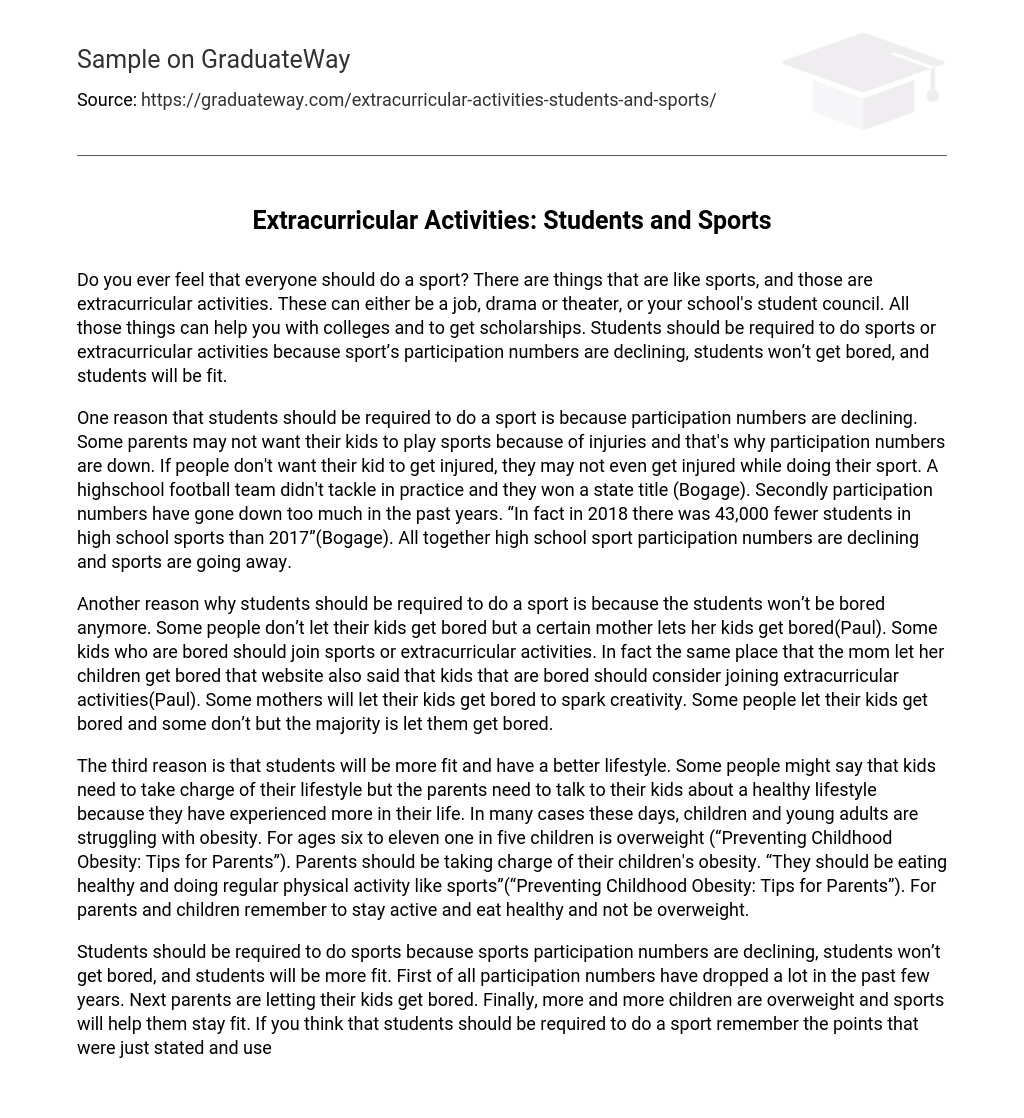 Extracurricular Activities: Students and Sports