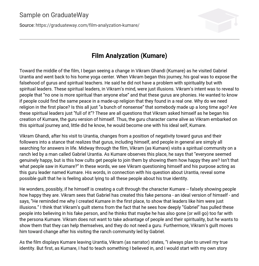 Film Analyzation (Kumare)