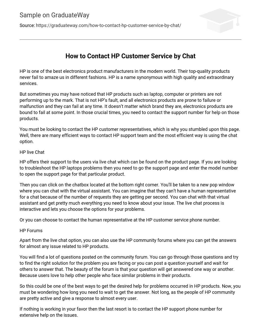 How to Contact HP Customer Service by Chat