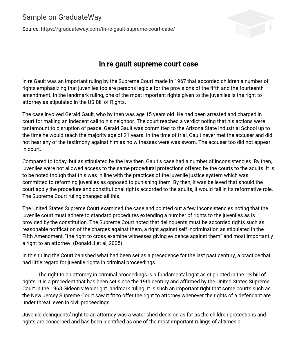 In re gault supreme court case Short Summary
