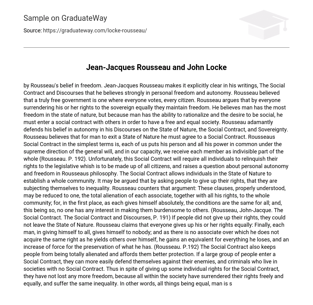 Jean-Jacques Rousseau and John Locke