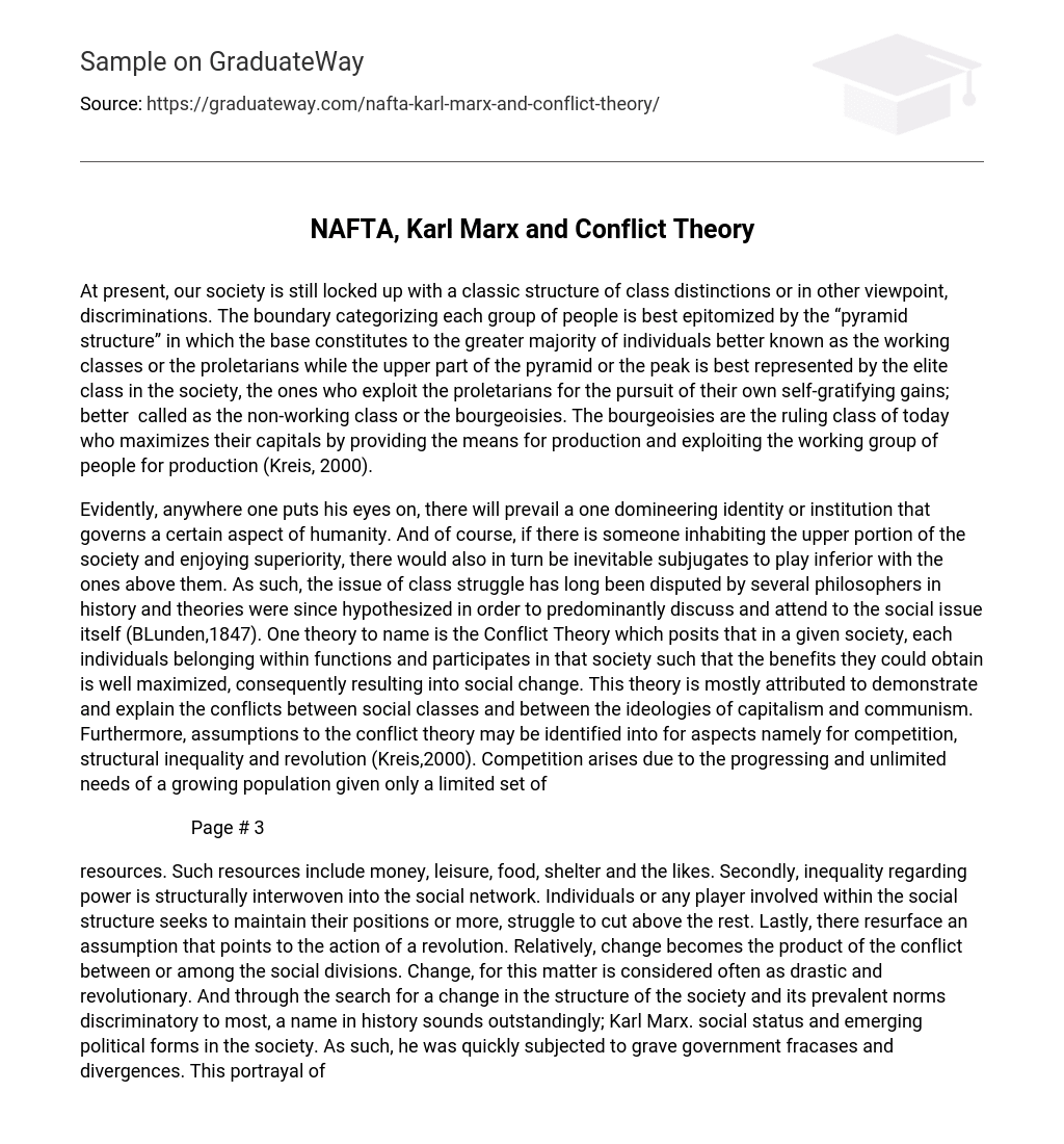NAFTA, Karl Marx and Conflict Theory