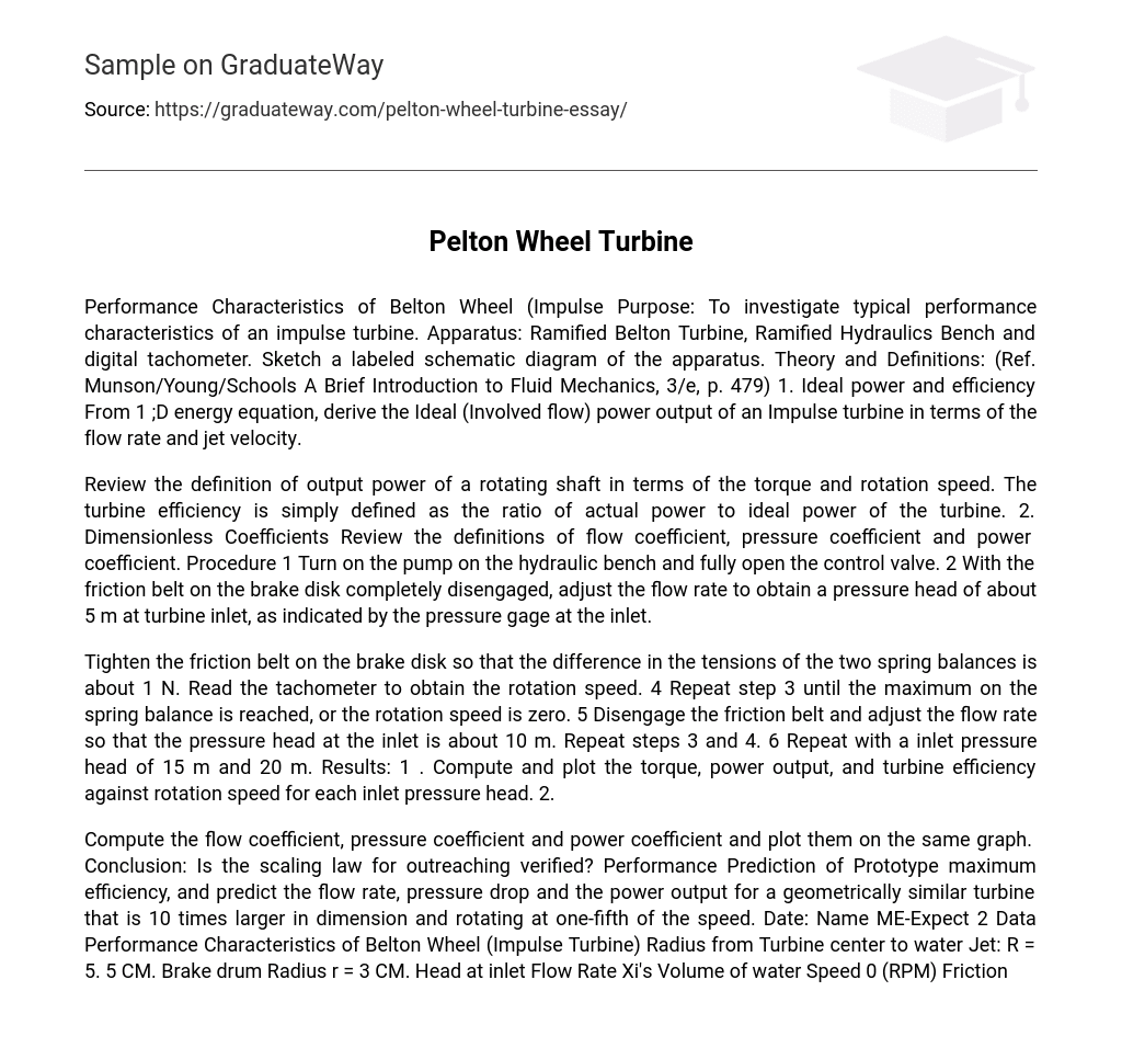 Pelton Wheel Turbine