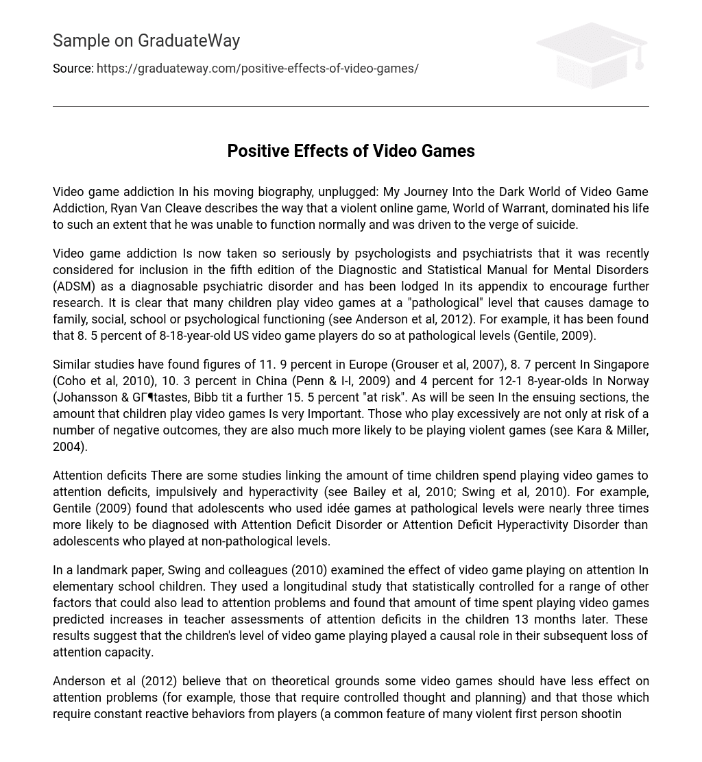 Positive Effects of Video Games