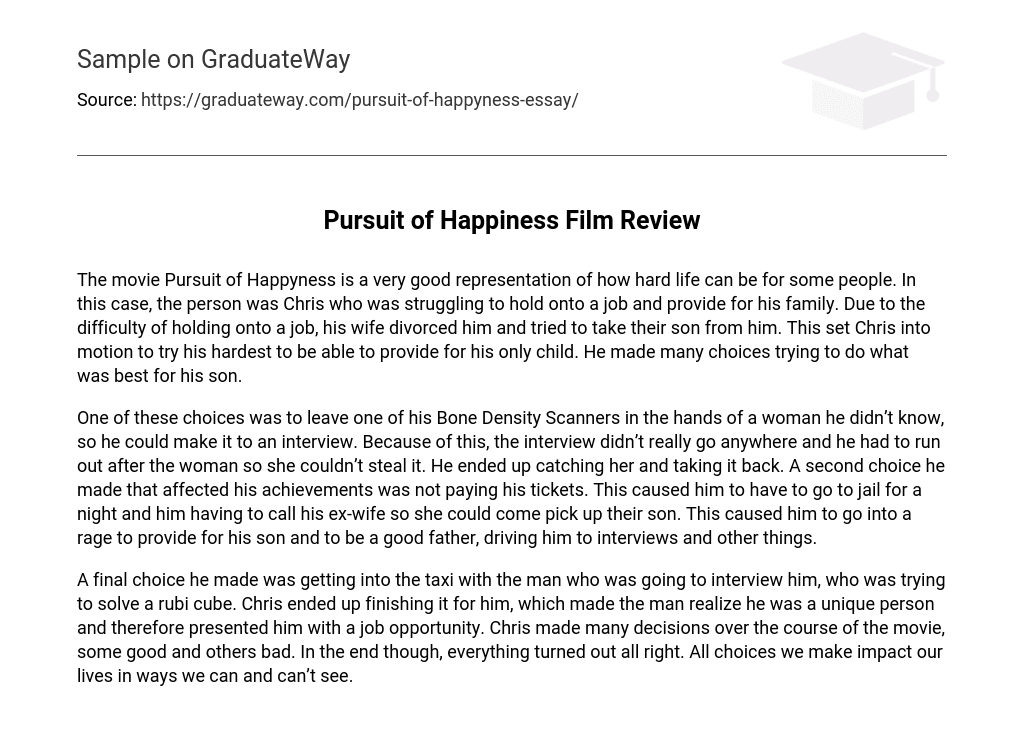 Pursuit of Happiness Film Review