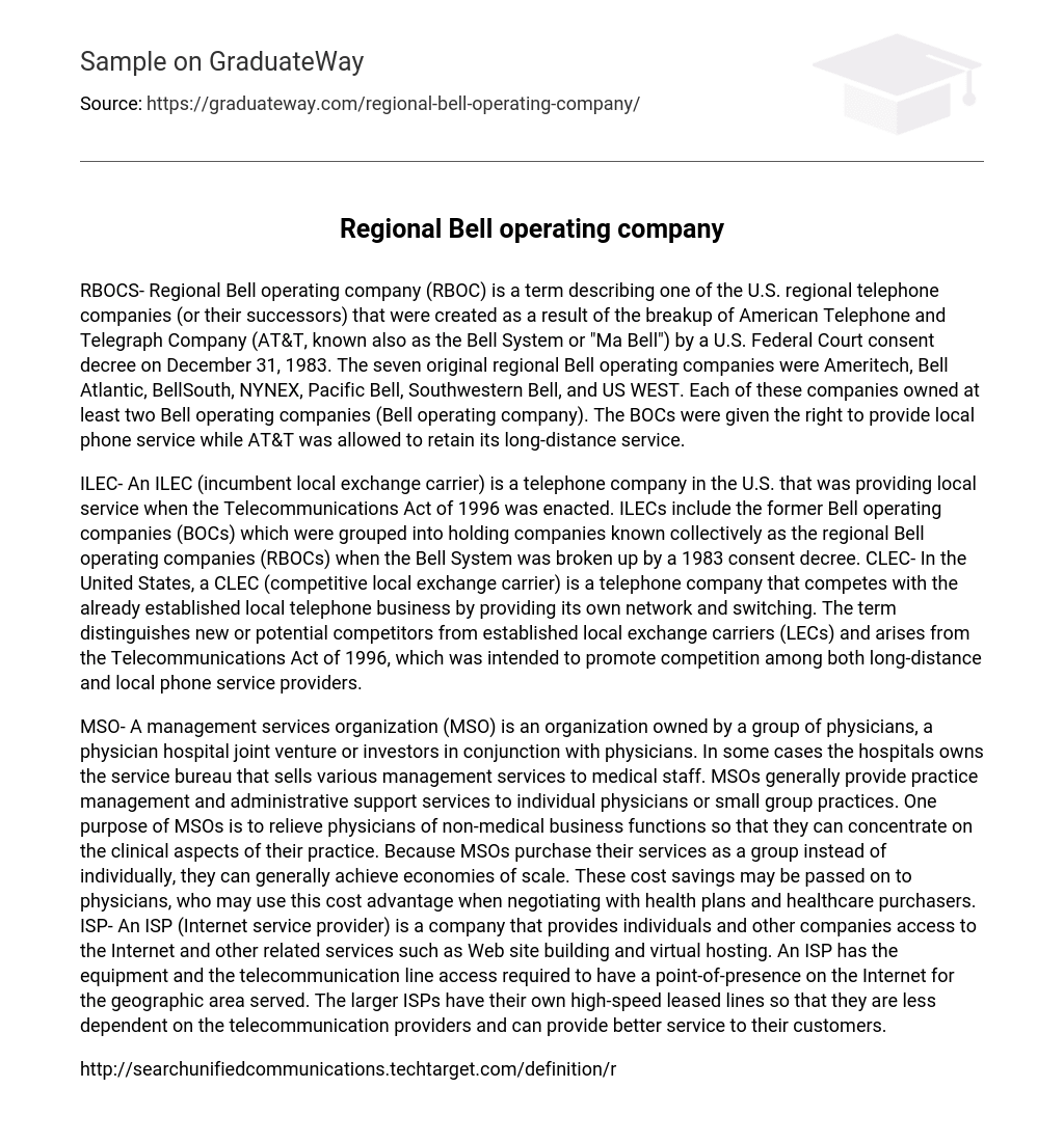 Regional Bell operating company