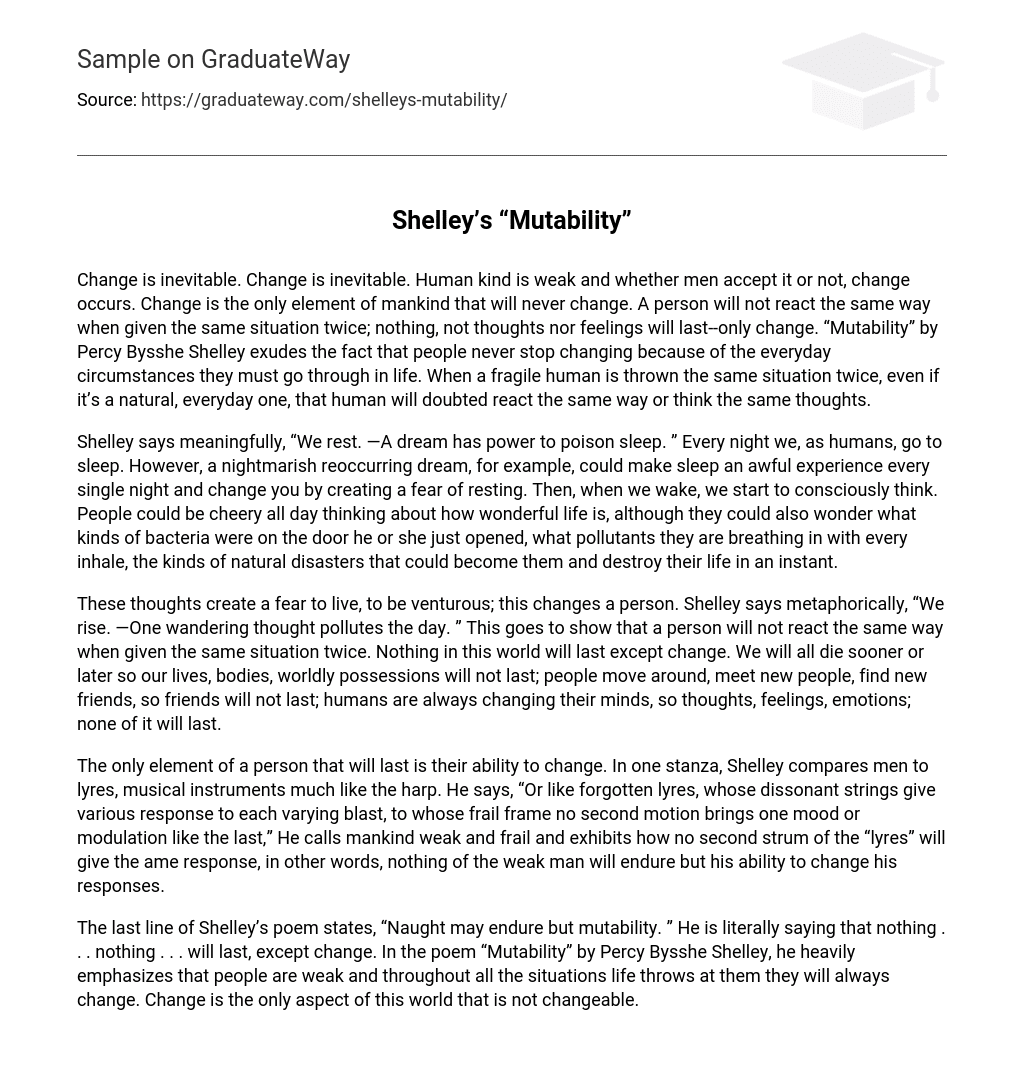 Shelley’s “Mutability”