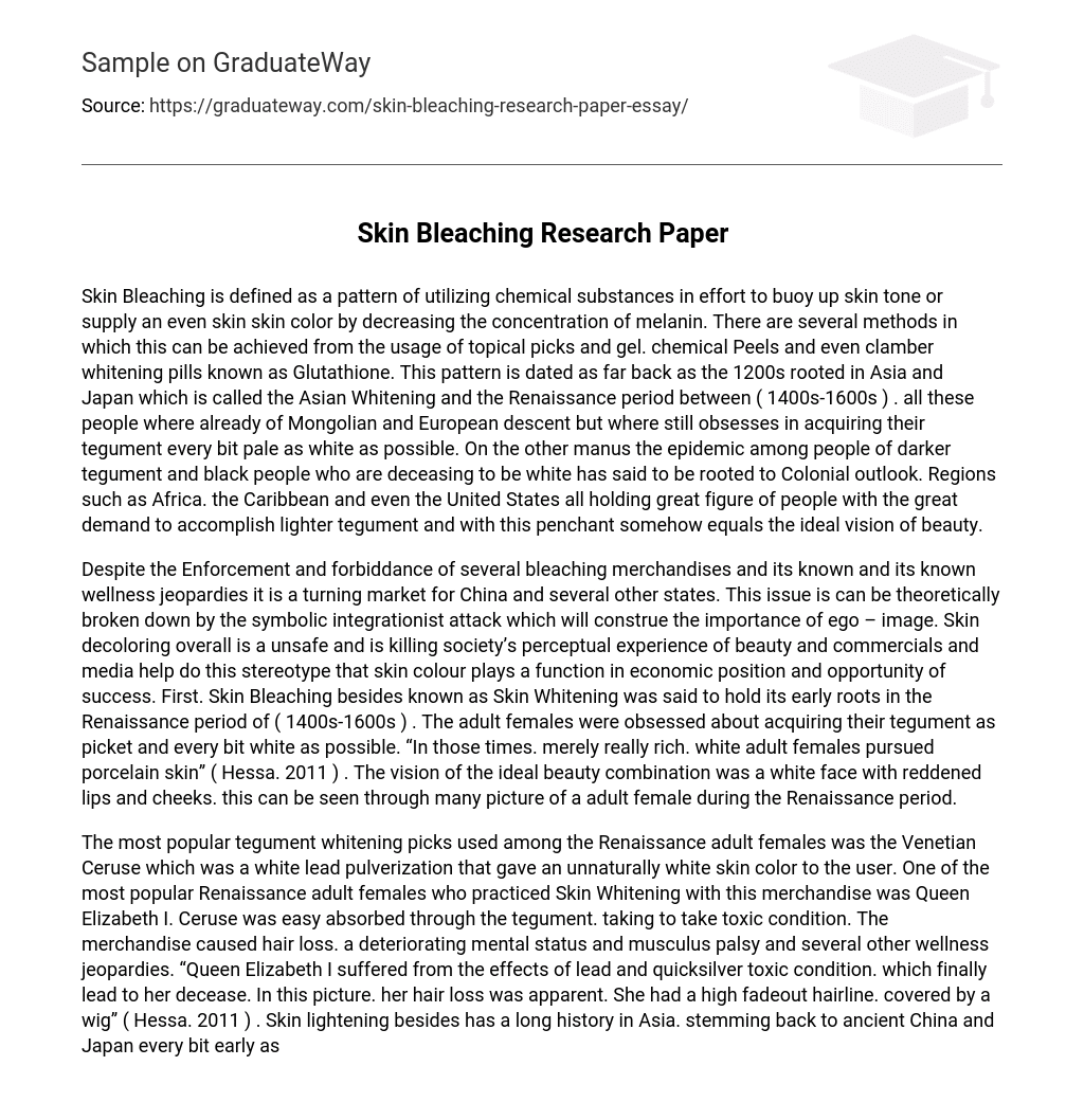 Skin Bleaching Research Paper