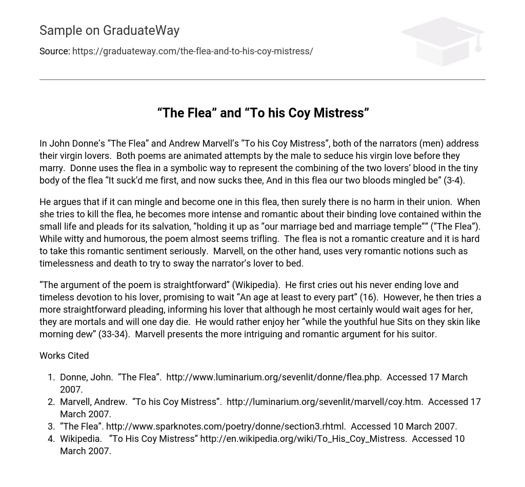 “The Flea” and “To his Coy Mistress”