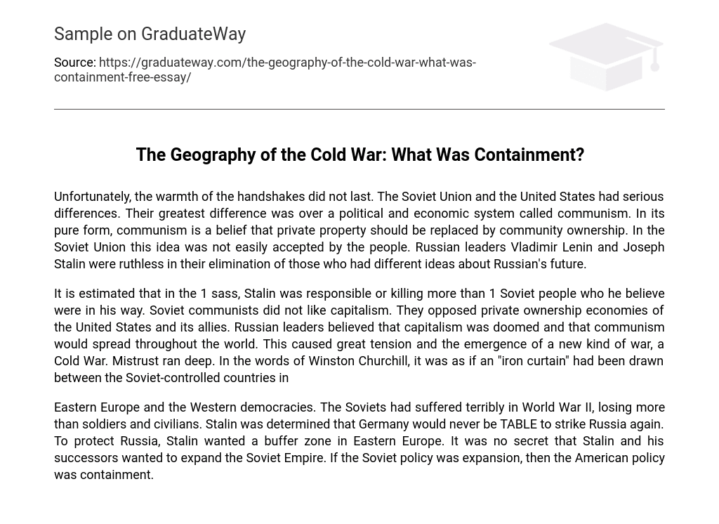 The Geography of the Cold War: What Was Containment?