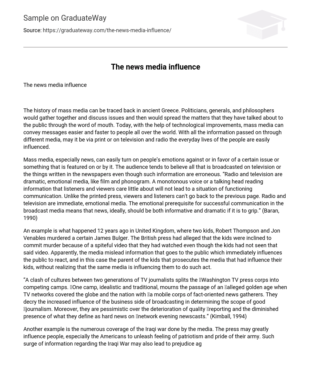 The news media influence