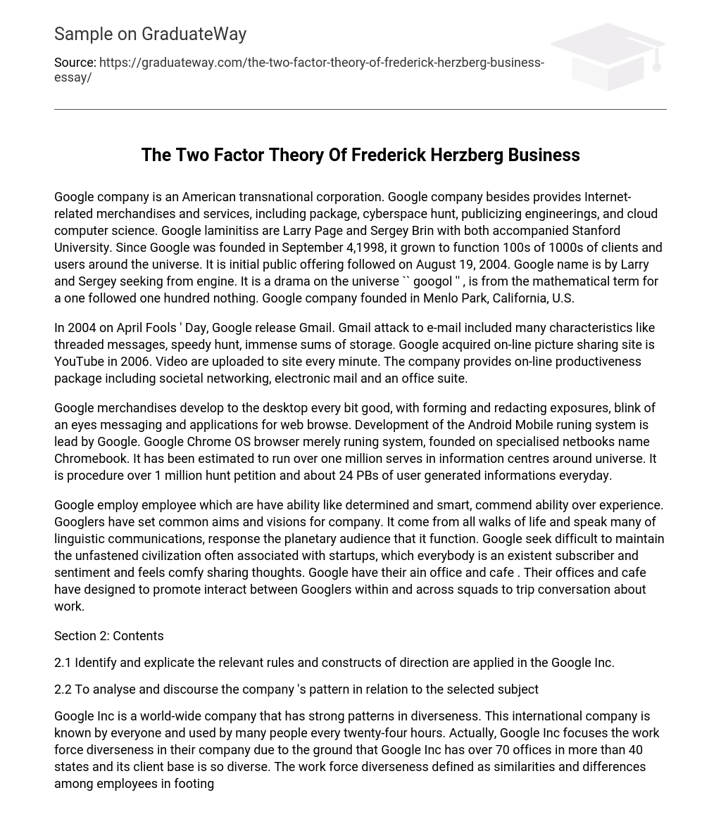 The Two Factor Theory Of Frederick Herzberg Business