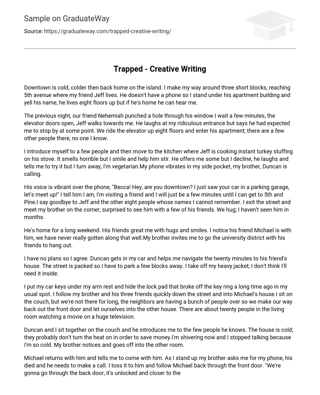 Trapped – Creative Writing