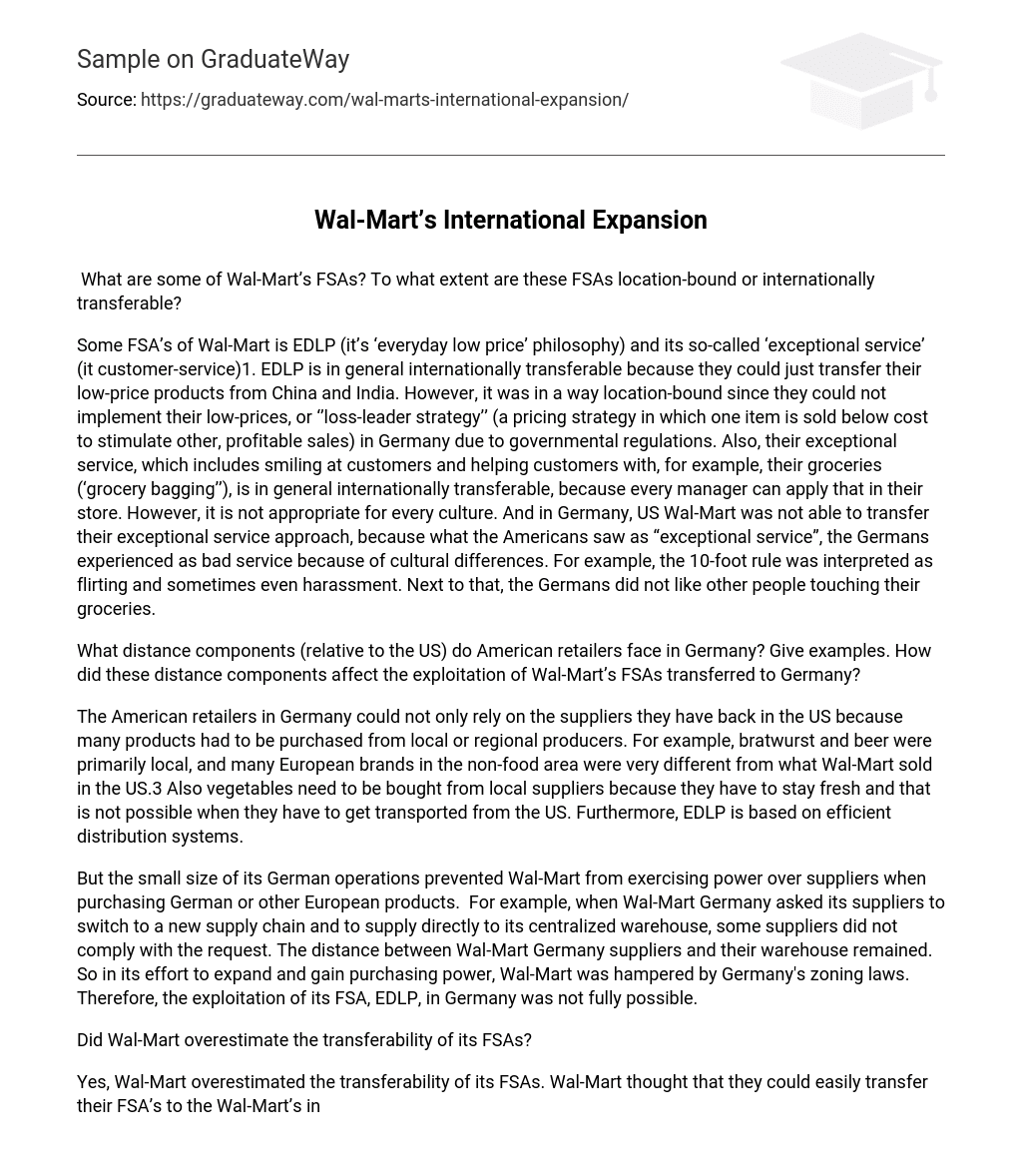 Wal-Mart’s International Expansion
